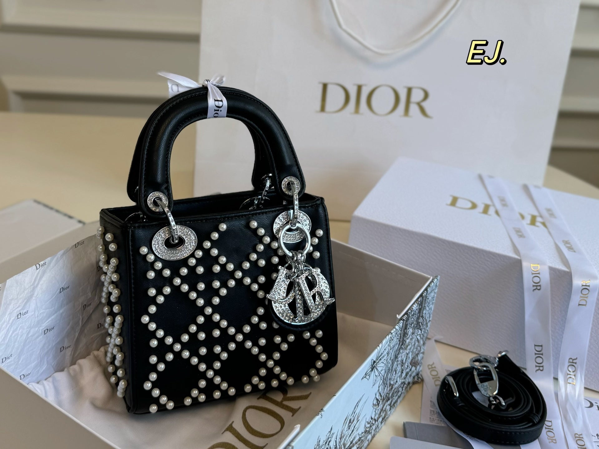 Lady Dior Pearl handbag