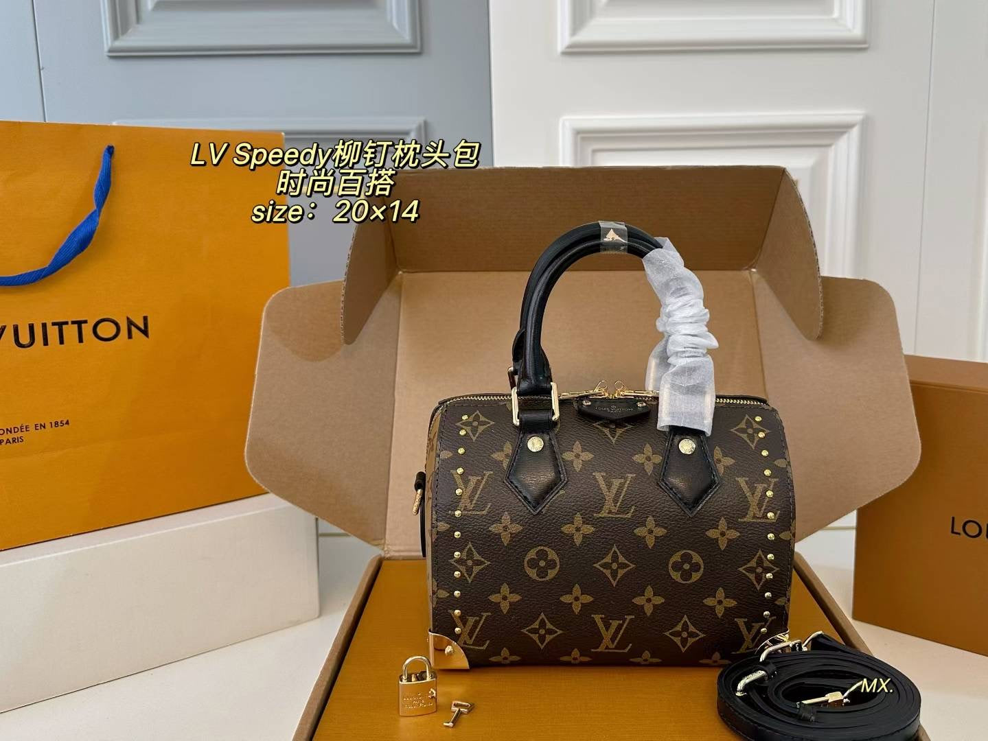 LV 25ss Speedy Studded Pillow Bag