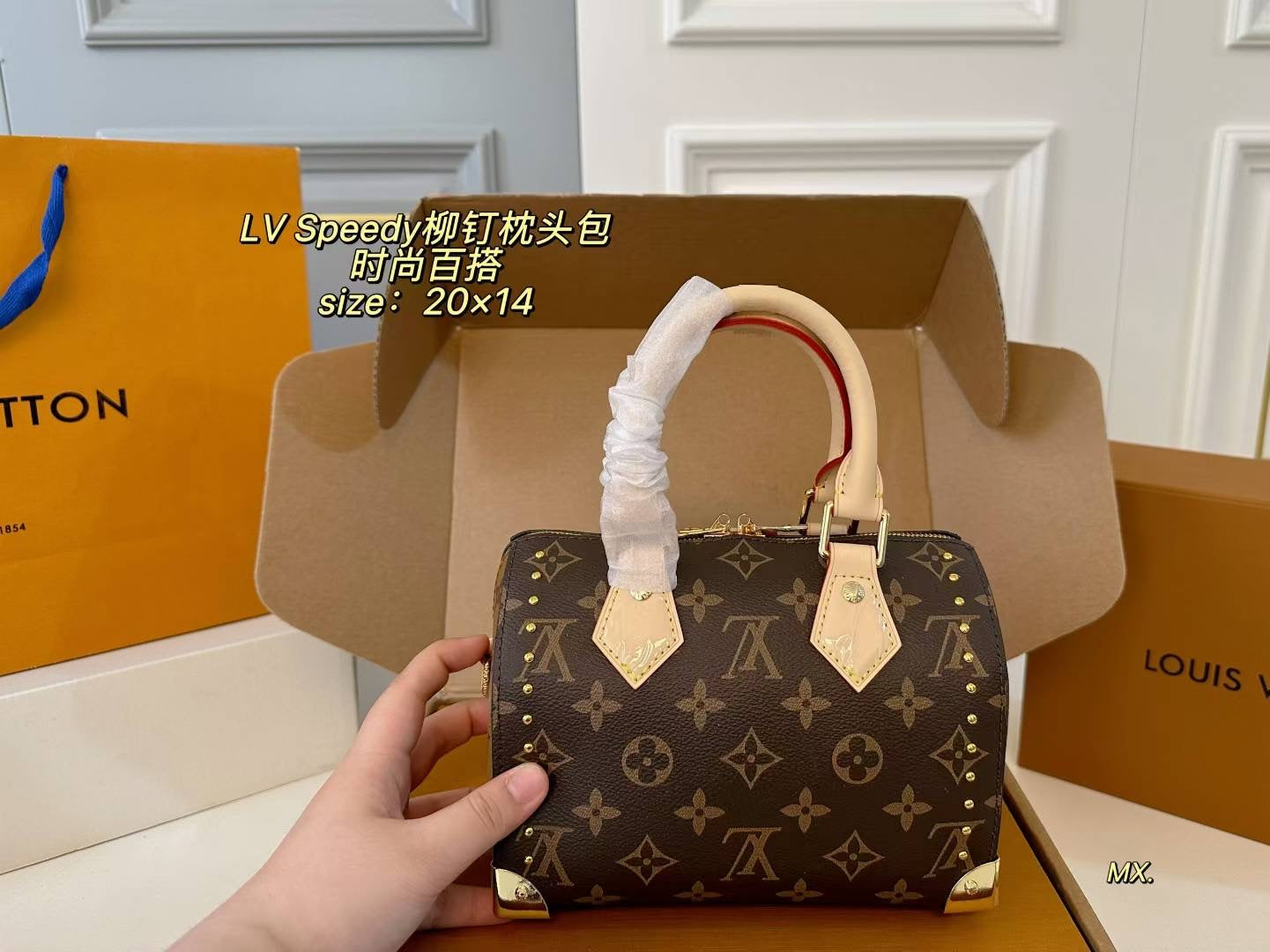 LV 25ss Speedy Studded Pillow Bag