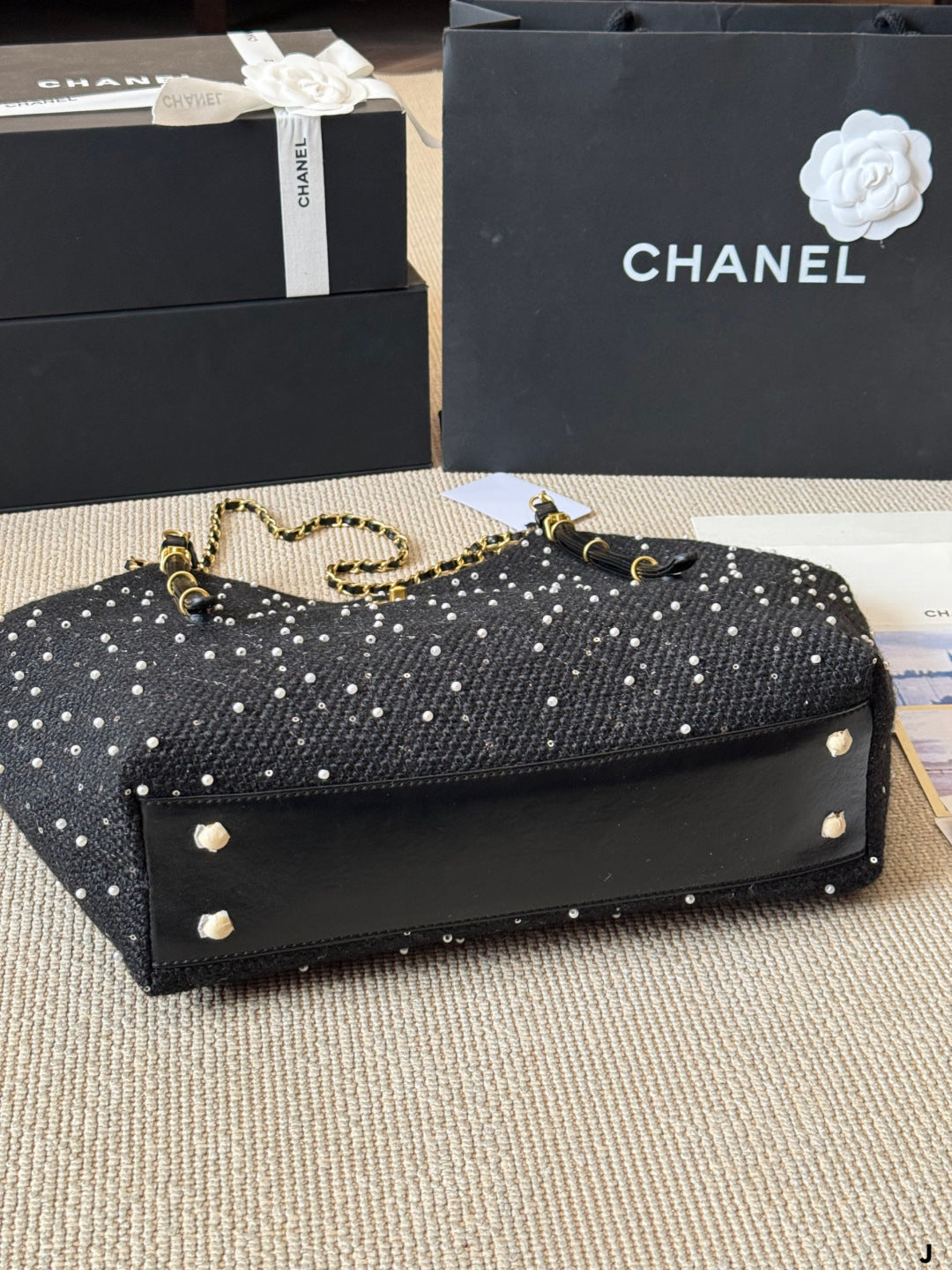 Chanel Polka Dot Chain Tote Bag