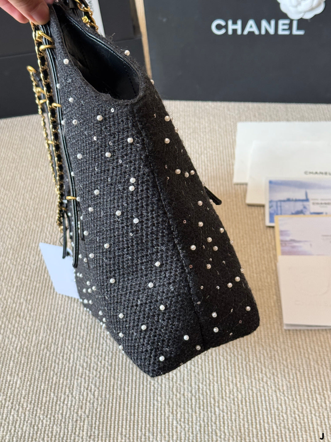 Chanel Polka Dot Chain Tote Bag