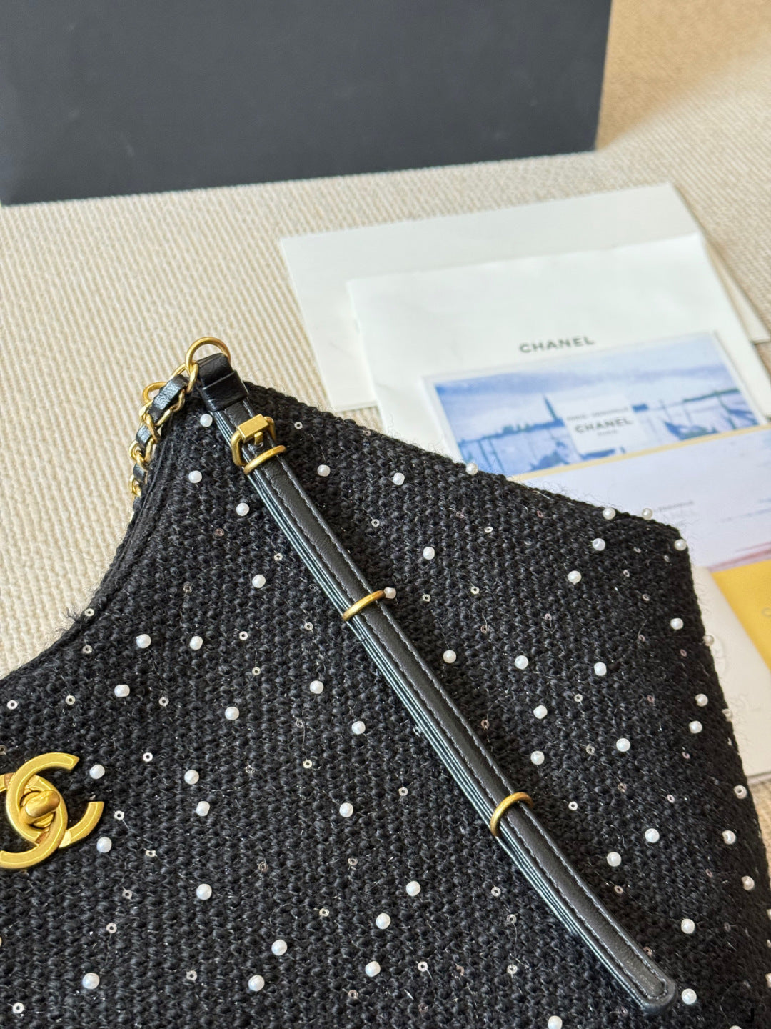 Chanel Polka Dot Chain Tote Bag