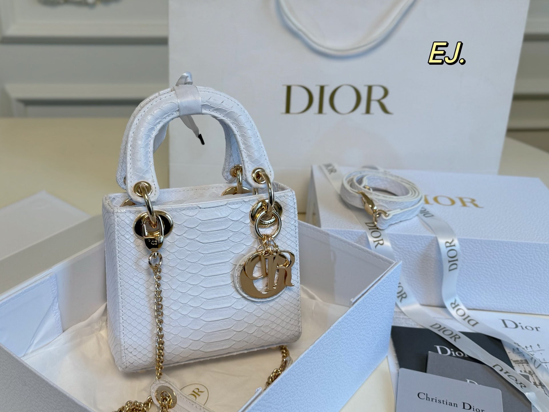 Lady Dior Python-patterned Handbag
