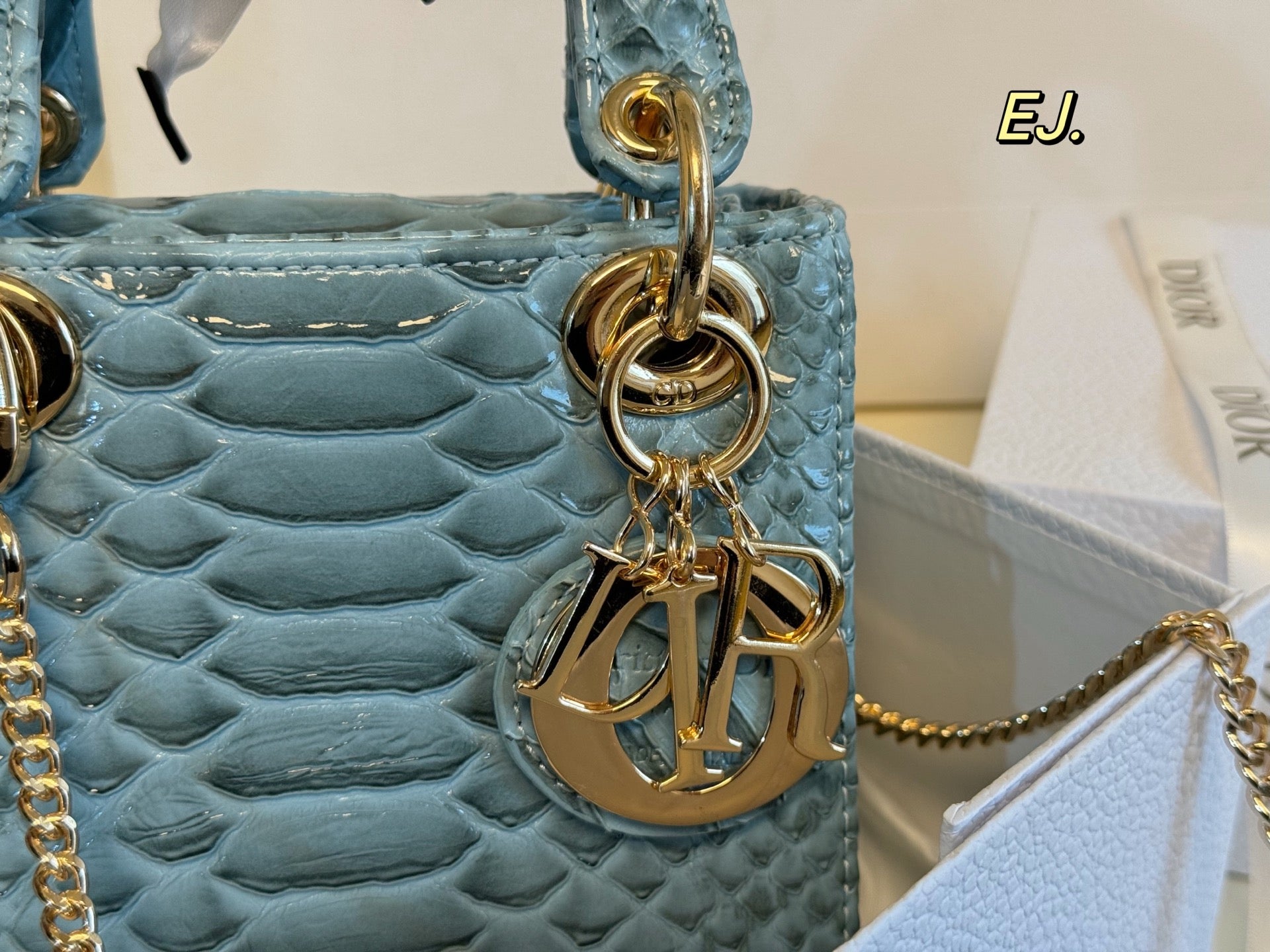 Lady Dior Python-patterned Handbag