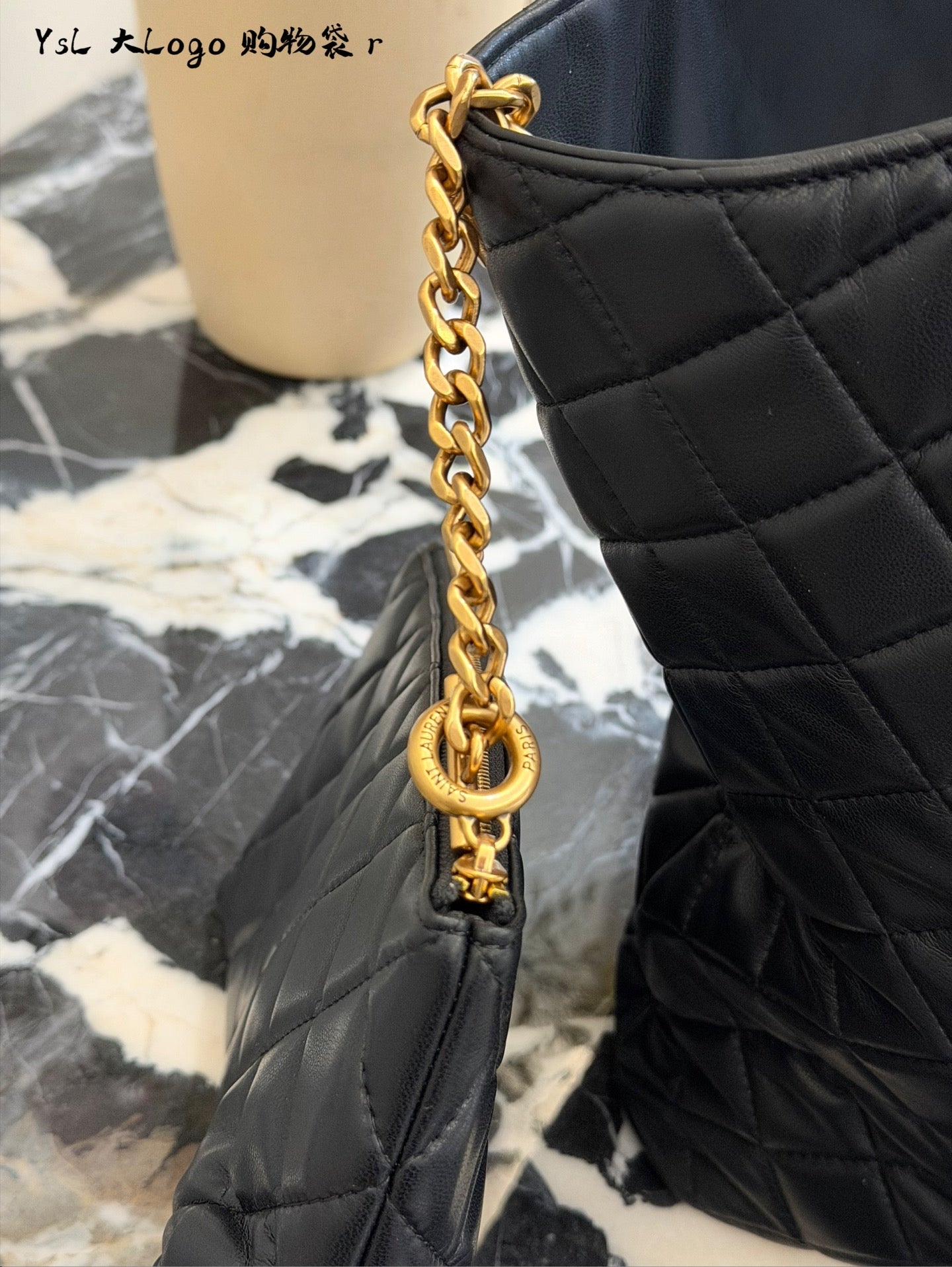 YSL Icare Argyle Tote Bag