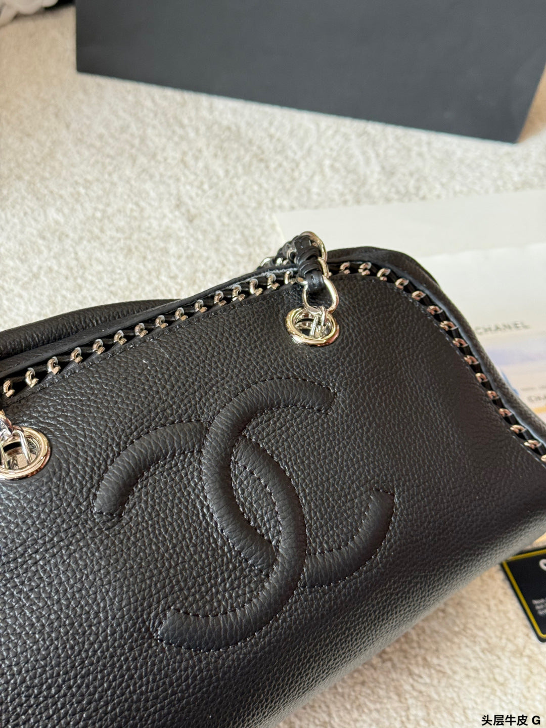 Chanel Oil-Wax Leather Bowling Bag