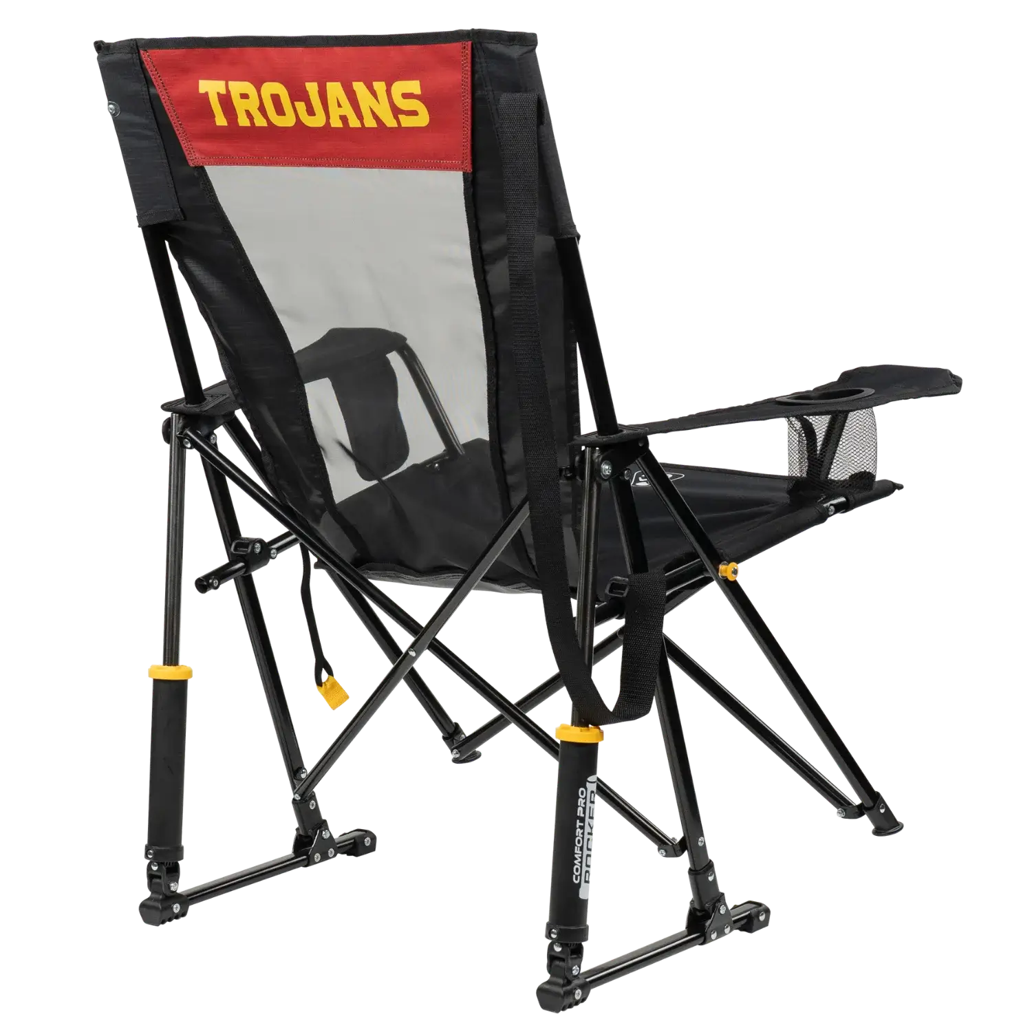 Back angle of Comfort Pro Rocker with USC print.