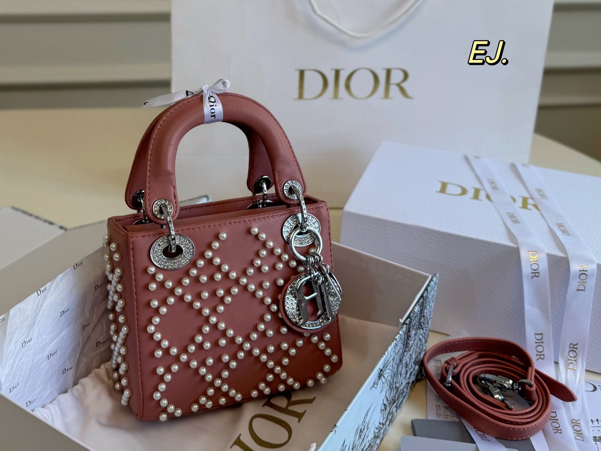 Lady Dior Pearl handbag