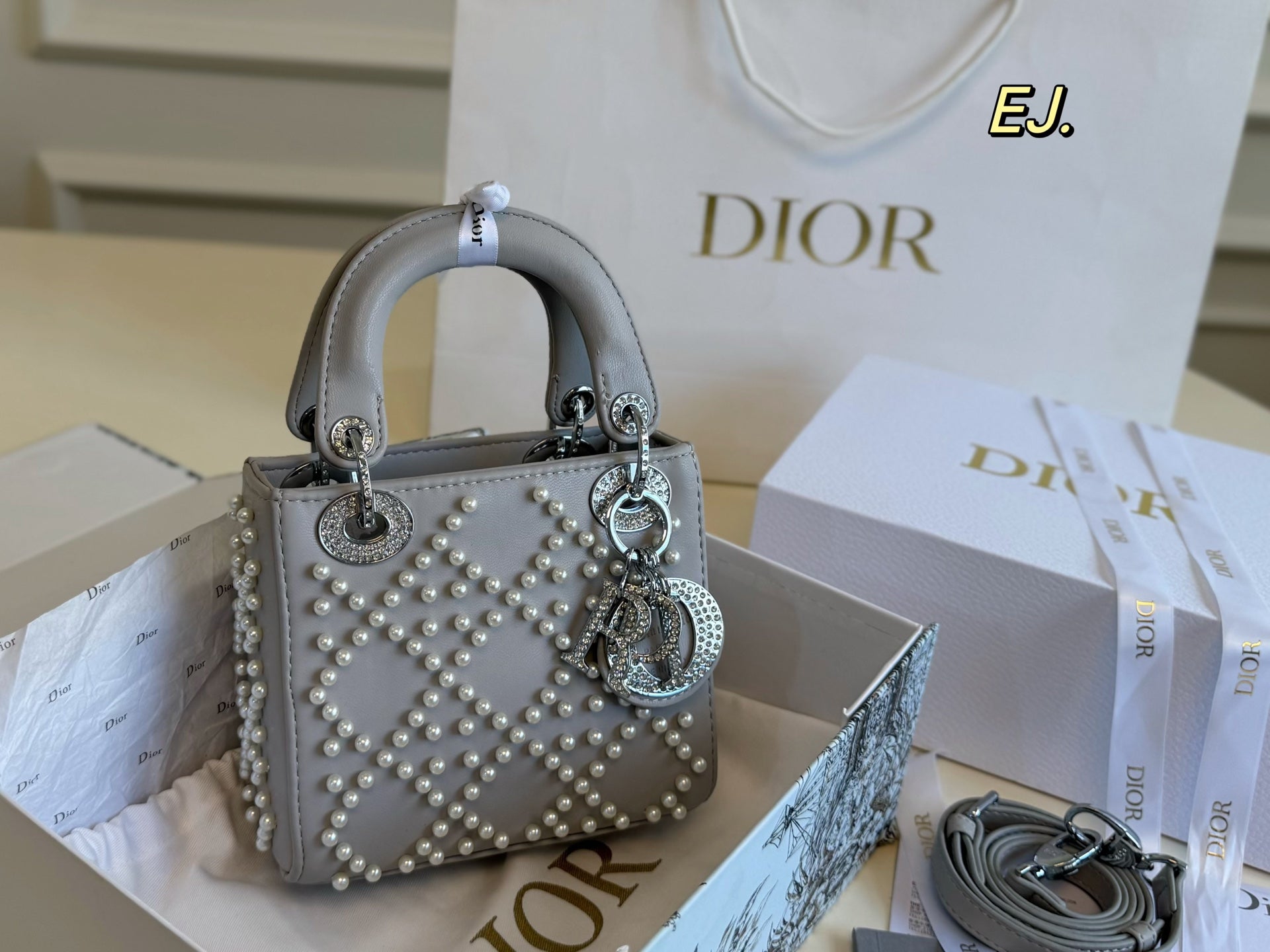 Lady Dior Pearl handbag