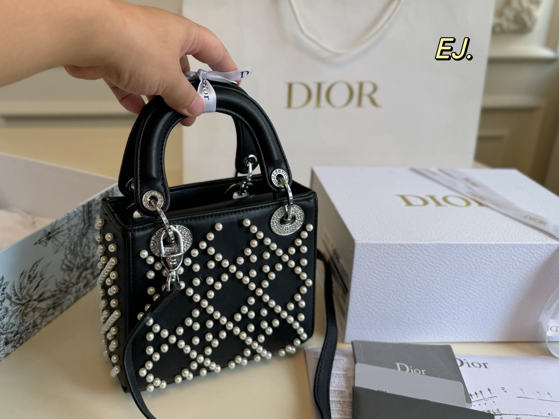 Lady Dior Pearl handbag