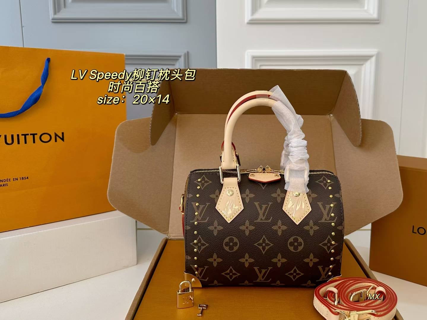 LV 25ss Speedy Studded Pillow Bag