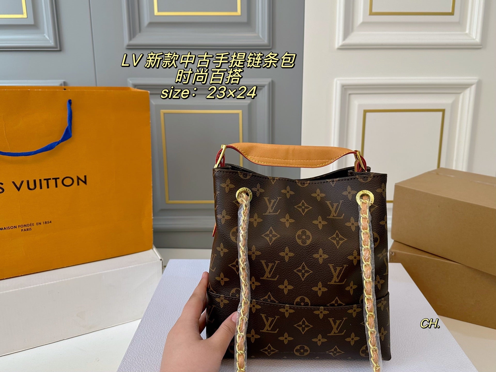 LV Vintage Handbag With Chain Strap