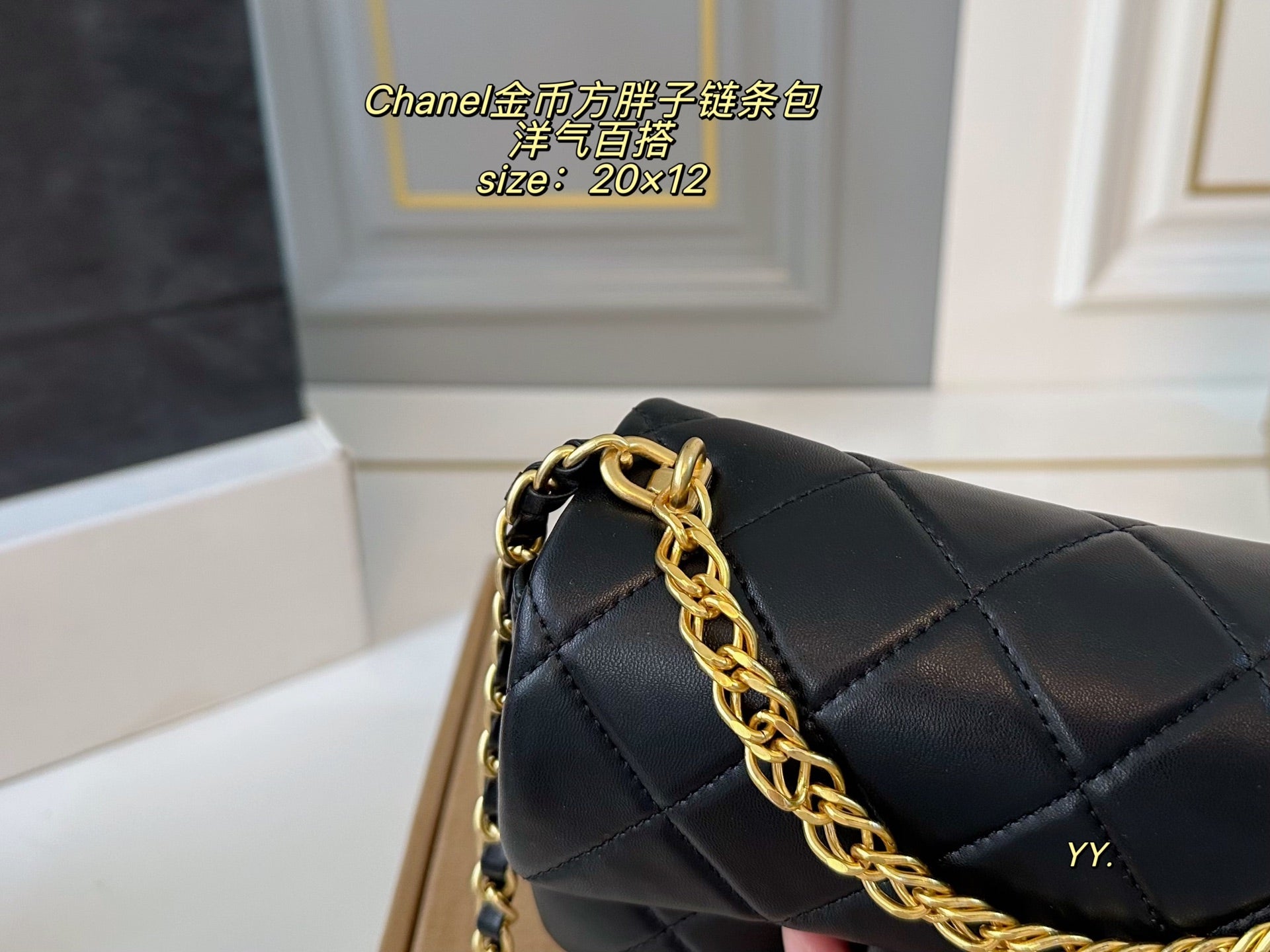 CHANEL Gold Coin Chain Square Bag