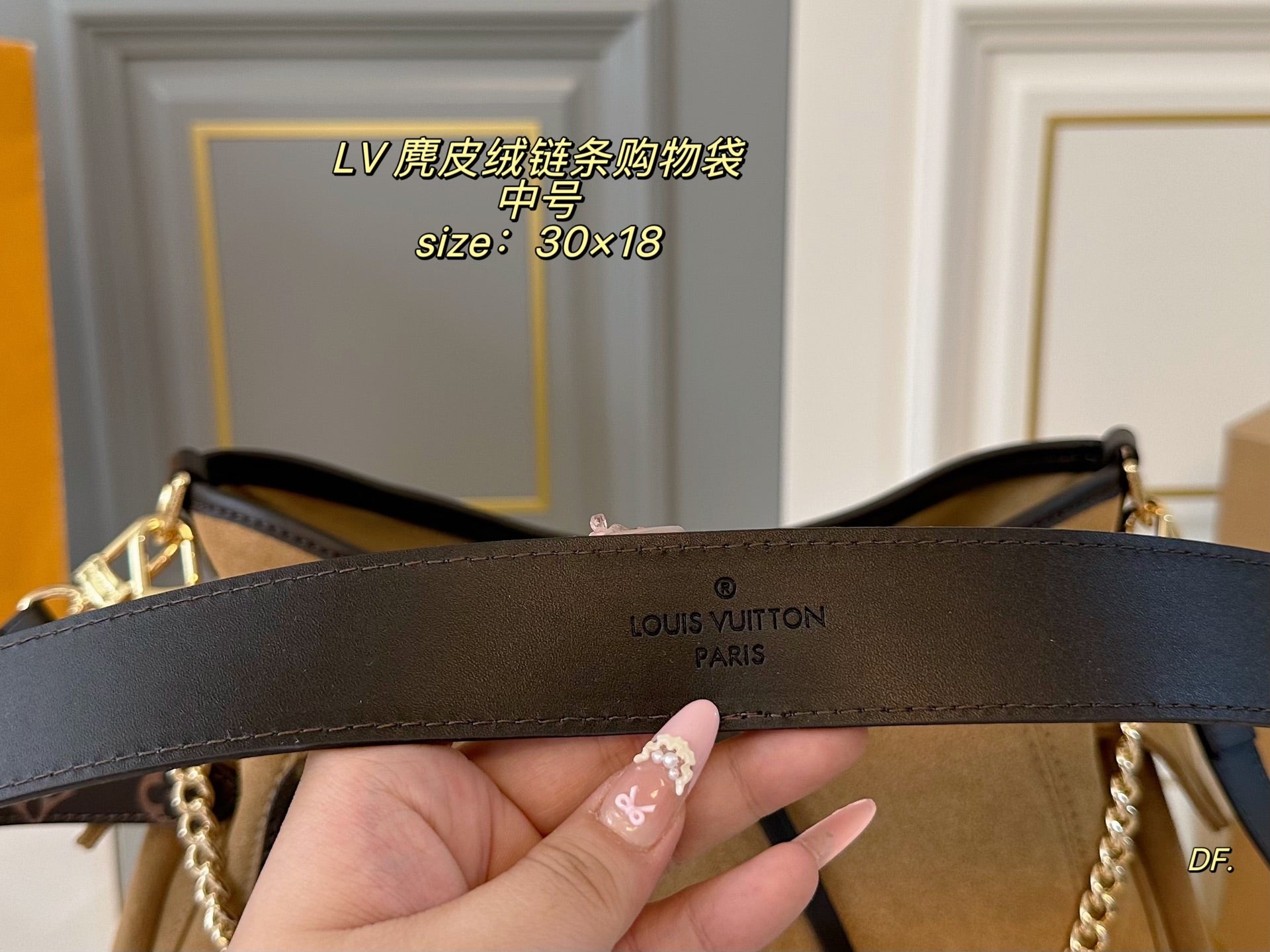 LV  Carryall Suede Shopping Bag