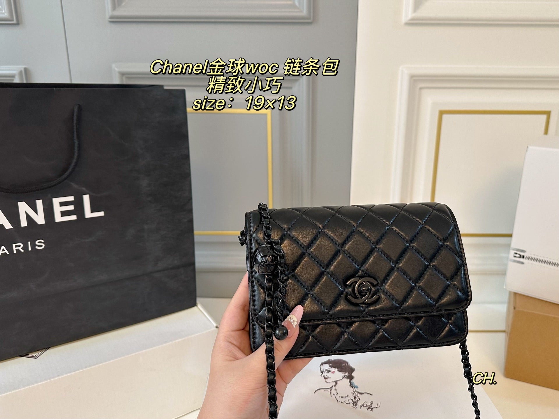 CHANEL Golden Ball WOC chain bag