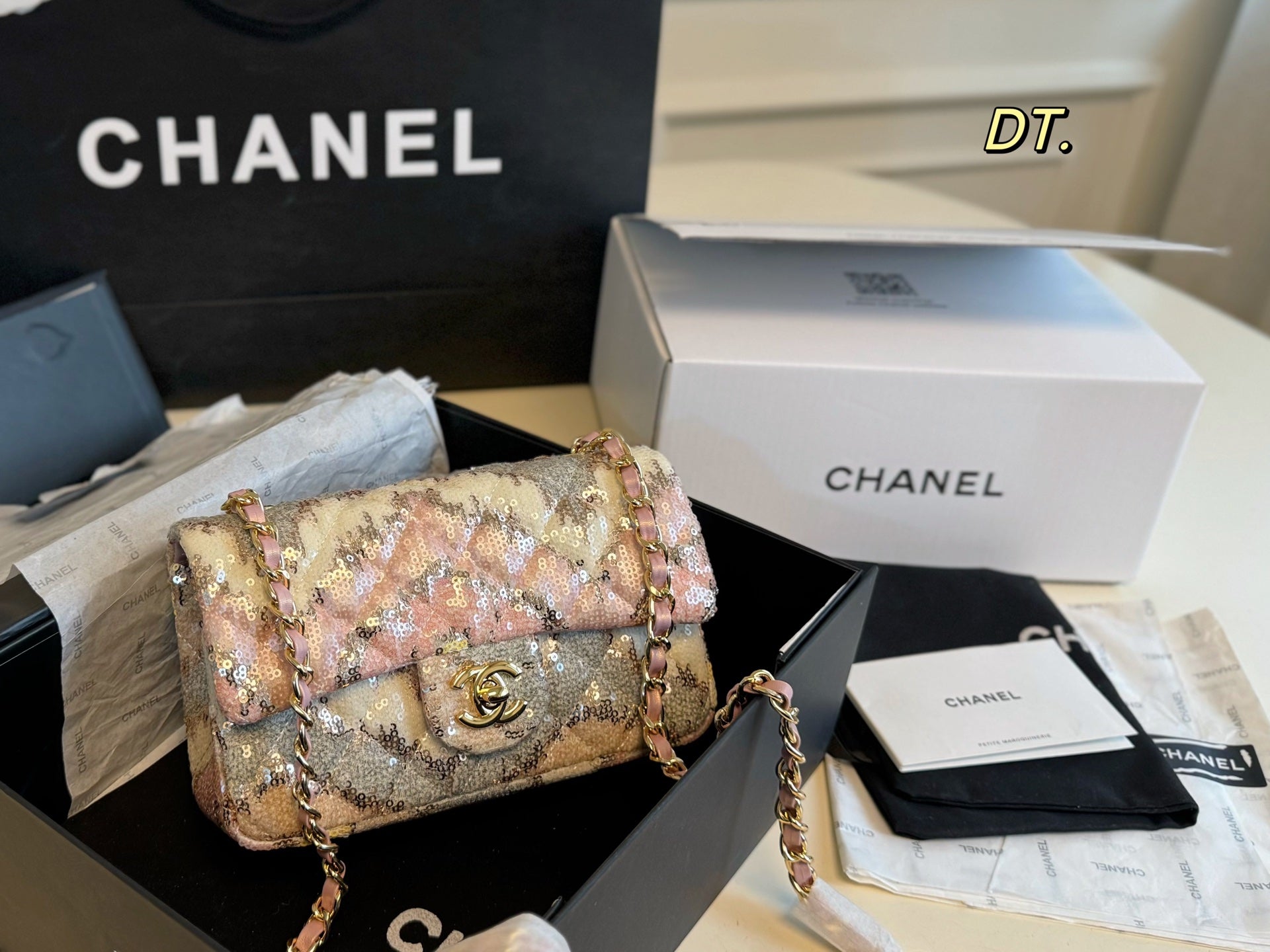 CHANEL Sequin Square Bag