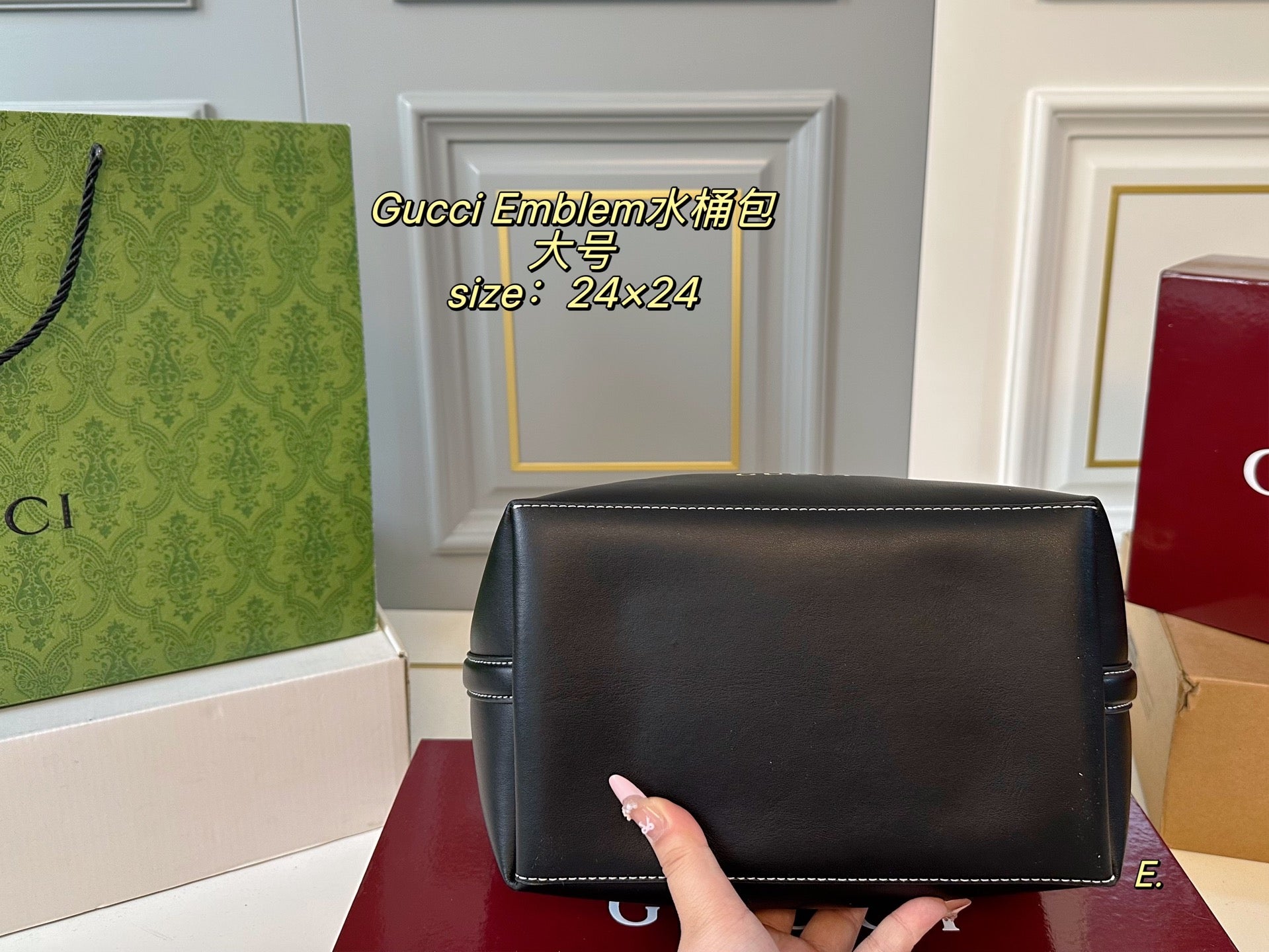 GUCCI Emblem Bucket Bag