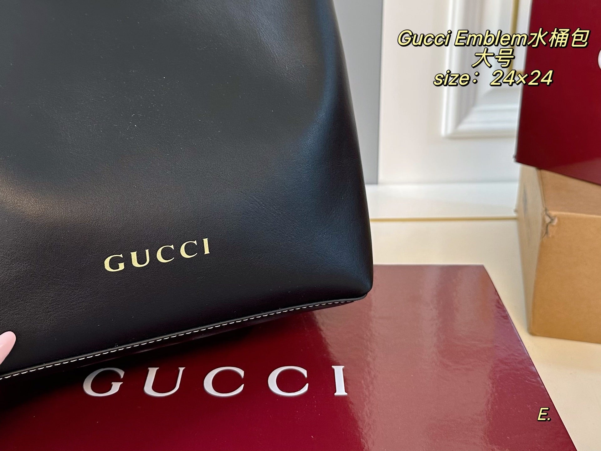 GUCCI Emblem Bucket Bag