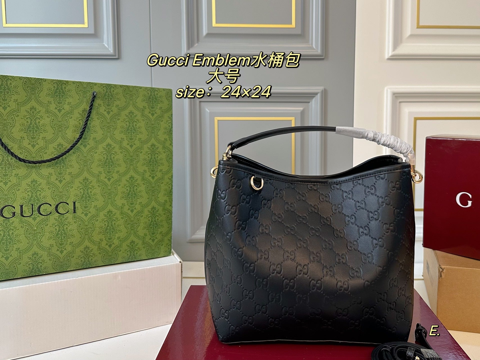 GUCCI Emblem Bucket Bag