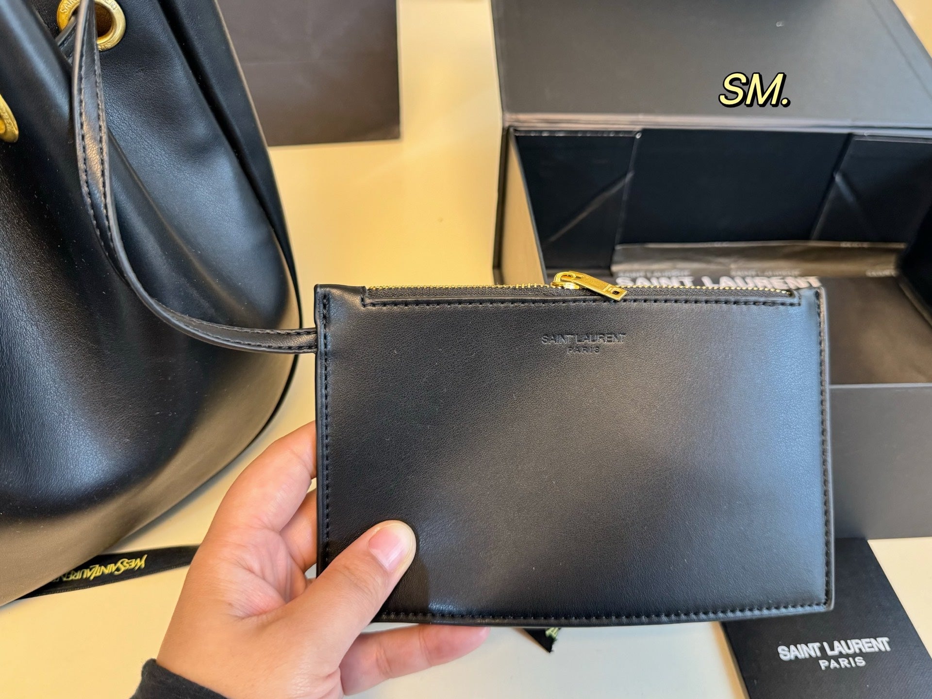 YSL Drawstring bucket shopping bag