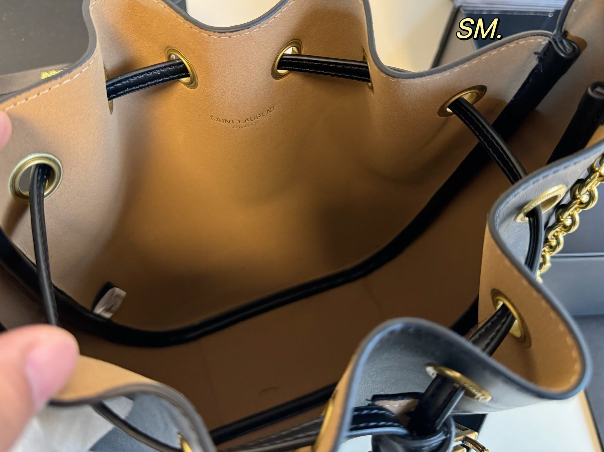 YSL Drawstring bucket shopping bag