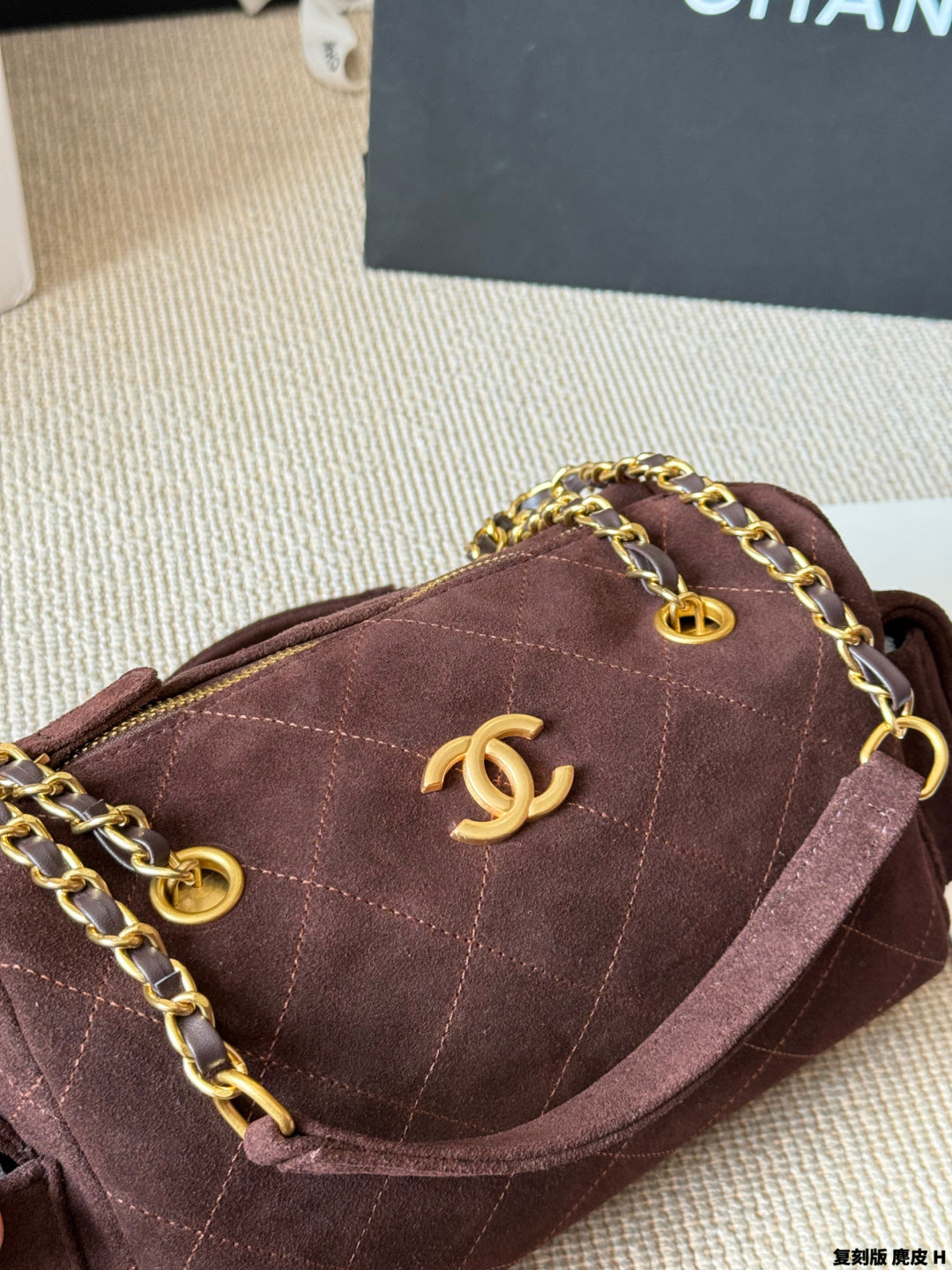 Chanel 25K Suede Bowling Bag