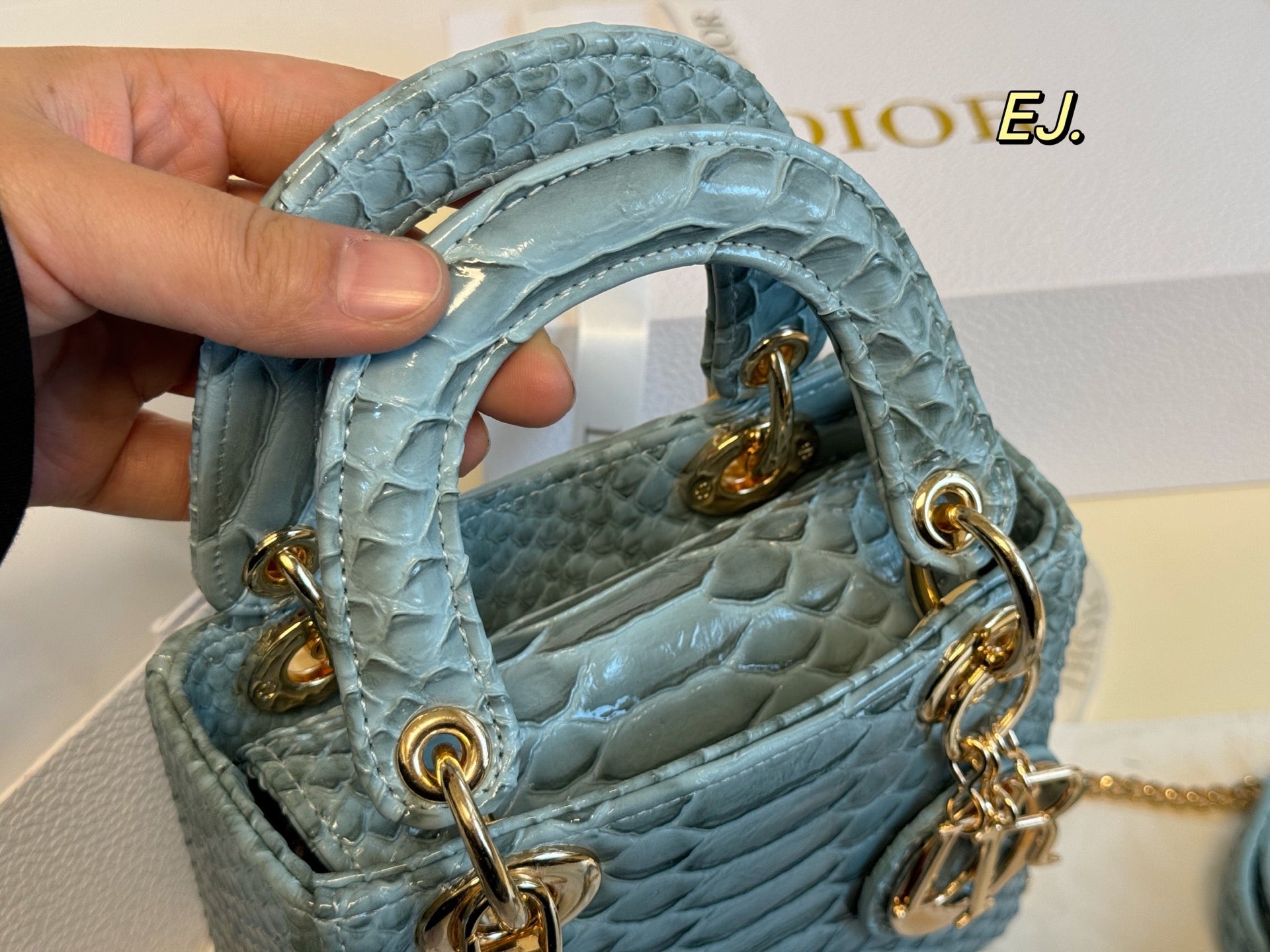 Lady Dior Python-patterned Handbag