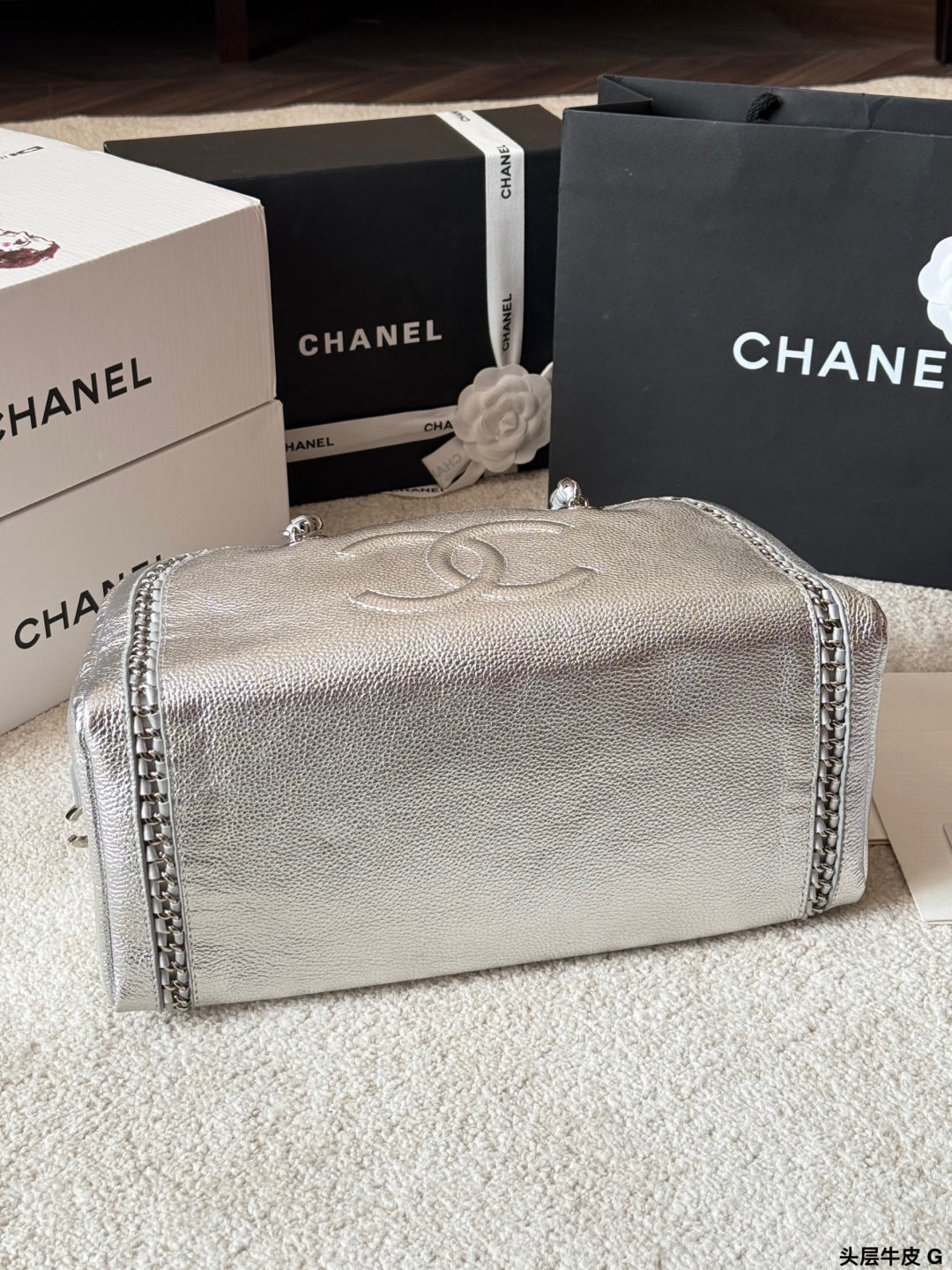 Chanel Oil-Wax Leather Bowling Bag